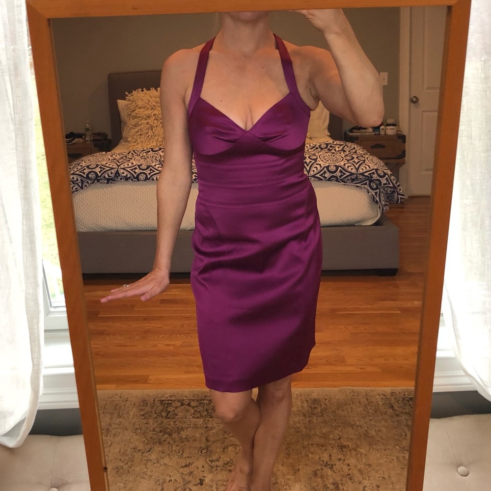 Laundry by Shelli Segal purple cocktail dress